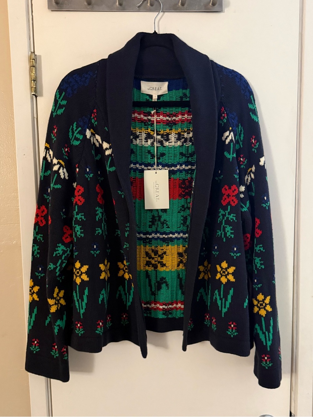 The Great. The Garden Lodge Cardigan in Navy - Picture 2 of 10